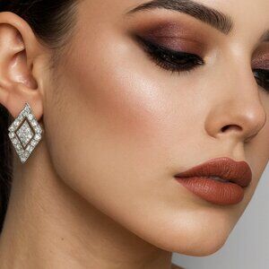 Vintage‎ Sarah Coventry Art Deco Rhinestone Clip On Earrings